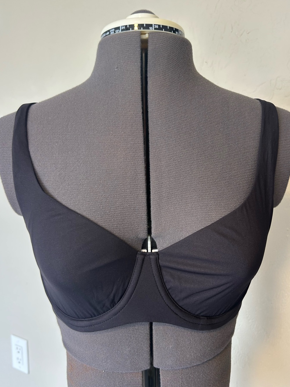 DobrevA Balconette Underwired Bra Solid Opaque Black 36B Hook & Eye F207 (1962)